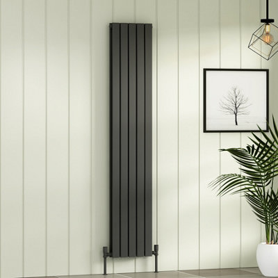 Royal Bathrooms Fluxx Double Flat Panel Vertical Designer Radiator Anthracite - 1800 x 340mm
