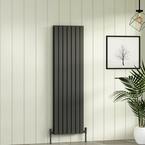 Royal Bathrooms Fluxx Double Flat Panel Vertical Designer Radiator Anthracite - 1800 x 476mm
