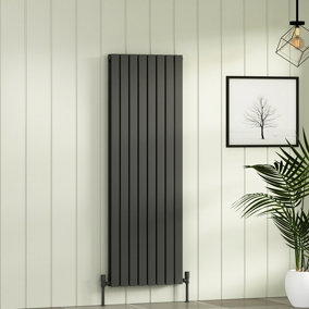 Royal Bathrooms Fluxx Double Flat Panel Vertical Designer Radiator Anthracite - 1800 x 544mm