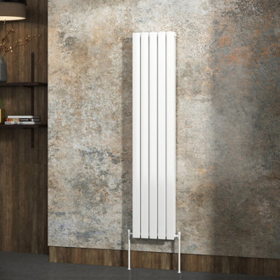 Royal Bathrooms Fluxx Double Flat Panel Vertical Designer Radiator White - 1600 x 340mm
