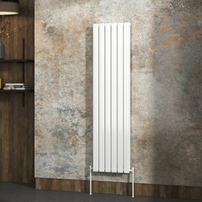 Royal Bathrooms Fluxx Double Flat Panel Vertical Designer Radiator White - 1600 x 408mm