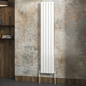 Royal Bathrooms Fluxx Double Flat Panel Vertical Designer Radiator White - 1800 x 340mm