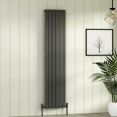 Royal Bathrooms Fluxx Single Flat Panel Vertical Designer Radiator Anthracite - 1800 x 408mm
