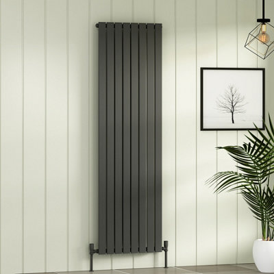 Royal Bathrooms Fluxx Single Flat Panel Vertical Designer Radiator Anthracite - 1800 x 544mm