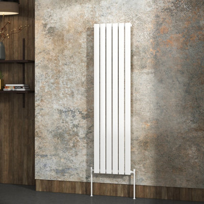 Royal Bathrooms Fluxx Single Flat Panel Vertical Designer Radiator White - 1600 x 408mm