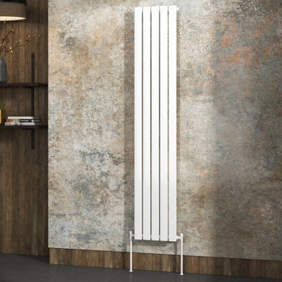 Royal Bathrooms Fluxx Single Flat Panel Vertical Designer Radiator White - 1800 x 340mm