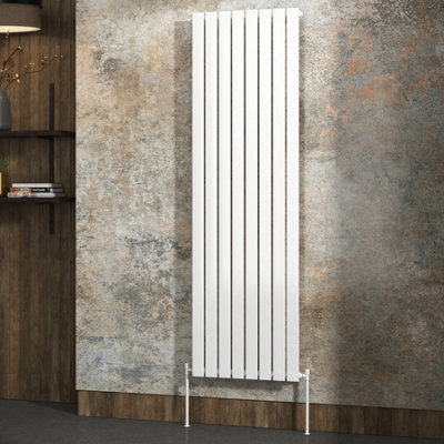Royal Bathrooms Fluxx Single Flat Panel Vertical Designer Radiator White - 1800 x 544mm