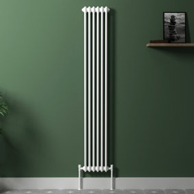 Royal Bathrooms Fluxx White Vertical Double Column Radiator - 1800 x 290mm