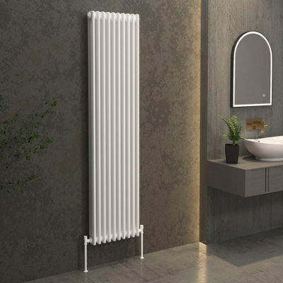 Royal Bathrooms Fluxx White Vertical Triple Column Radiator - 1800 x 470mm
