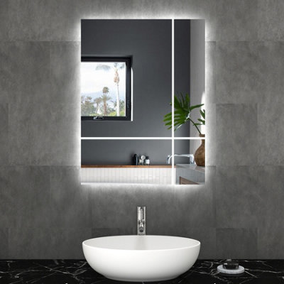 Royal Bathrooms Grace 600 x 800mm Rectangular LED Illuminated Bathroom Mirror with Touch Sensor