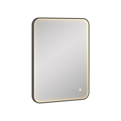 Royal Bathrooms Luxor 600 x 800mm Matt Black Framed Rectangular Mirror ...