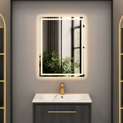 Royal Bathrooms Oslo 500 x 700mm Rectangular LED Illuminated Anti-Fog ...