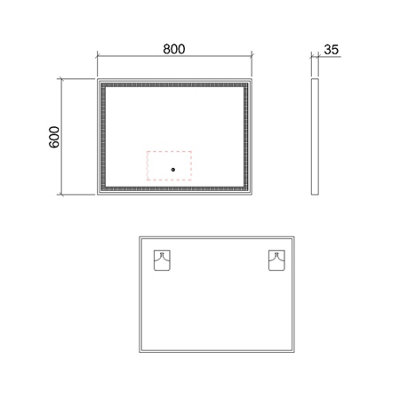 Royal Bathrooms Oslo 800 x 600mm Black LED Illuminated Framed Mirror ...