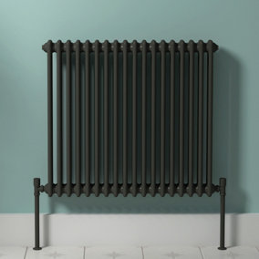 Royal Bathrooms Radiance Anthracite Horizontal Double Column Radiator - 600 x 830mm