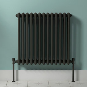 Royal Bathrooms Radiance Anthracite Horizontal Triple Column Radiator - 600 x 605mm