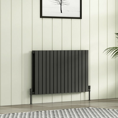 Royal Bathrooms Radiance Double Flat Panel Horizontalal Designer Radiators Anthracite - 600 x 1020mm