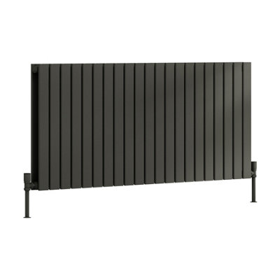 Royal Bathrooms Radiance Double Flat Panel Horizontalal Designer Radiators Anthracite - 600 x 1428mm