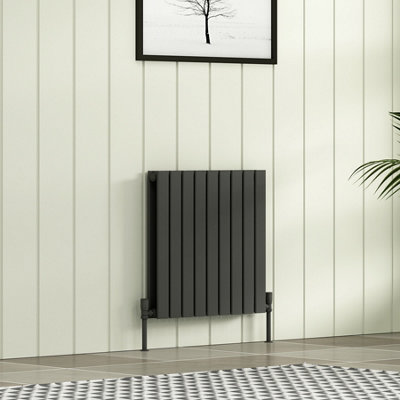 Royal Bathrooms Radiance Double Flat Panel Horizontalal Designer Radiators Anthracite - 600 x 612mm