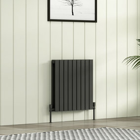 Royal Bathrooms Radiance Double Flat Panel Horizontalal Designer Radiators Anthracite - 600 x 612mm