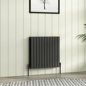 Royal Bathrooms Radiance Double Flat Panel Horizontalal Designer Radiators Anthracite - 600 x 748mm