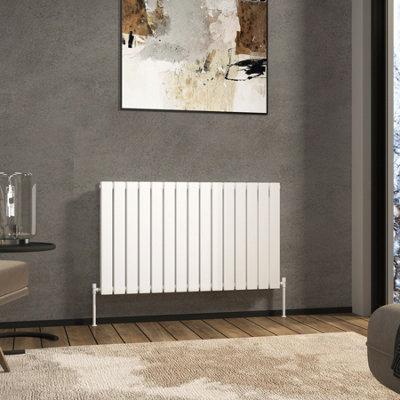 Royal Bathrooms Radiance Double Flat Panel Horizontalal Designer Radiators White - 600 x 1020mm