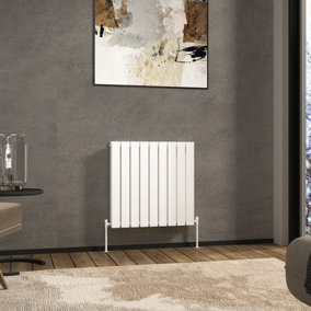 Royal Bathrooms Radiance Double Flat Panel Horizontalal Designer Radiators White - 600 x 612mm