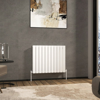Royal Bathrooms Radiance Double Flat Panel Horizontalal Designer Radiators White - 600 x 748mm