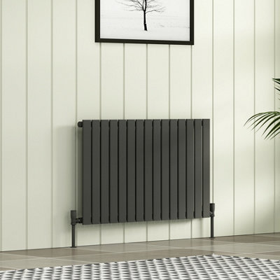 Royal Bathrooms Radiance Single Flat Panel Horizontalal Designer Radiators Anthracite - 600 x 1020mm