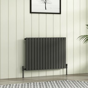 Royal Bathrooms Radiance Single Flat Panel Horizontalal Designer Radiators Anthracite - 600 x 1020mm