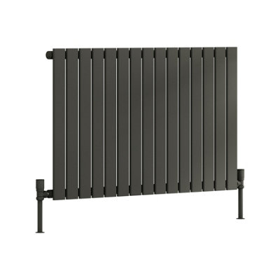 Royal Bathrooms Radiance Single Flat Panel Horizontalal Designer Radiators Anthracite - 600 x 1020mm