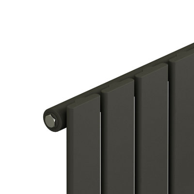 Royal Bathrooms Radiance Single Flat Panel Horizontalal Designer Radiators Anthracite - 600 x 1020mm
