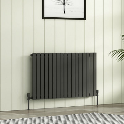 Royal Bathrooms Radiance Single Flat Panel Horizontalal Designer Radiators Anthracite - 600 x 1156mm