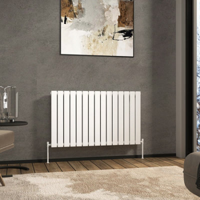 Royal Bathrooms Radiance Single Flat Panel Horizontalal Designer Radiators White - 600 x 1020mm