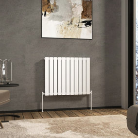 Royal Bathrooms Radiance Single Flat Panel Horizontalal Designer Radiators White - 600 x 748mm