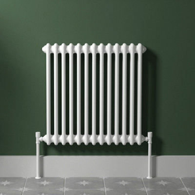 Royal Bathrooms Radiance White Horizontal Double Column Radiator - 600 x 605mm