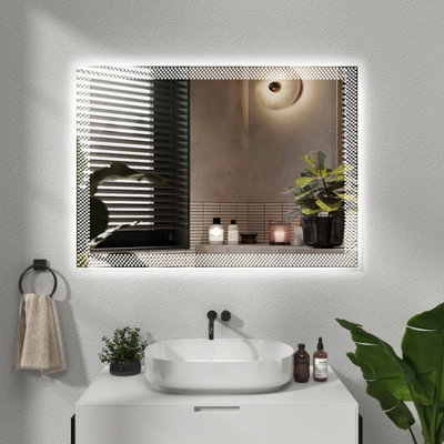Royal Bathrooms Solara 600 x 800mm Frameless Rectangular Backlit LED Illuminated Bathroom Mirror - Anti-Fog