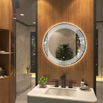 Royal Bathrooms Tokyo 600 x 600mm Round LED Illuminated Bathroom Mirror - Anti-Fog