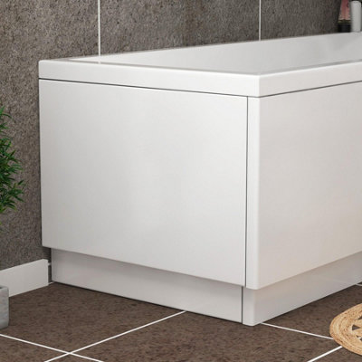 Royal Bathrooms Turin 750mm Gloss White MDF Straight Shower Bath End Panel Wooden