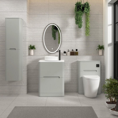 Royal Bathrooms Venice 600mm Dove Grey Freestanding Bathroom Countertop ...