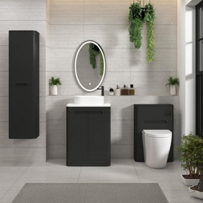 Royal Bathrooms Venice 600mm Matt Nocturne Black Freestanding Bathroom ...