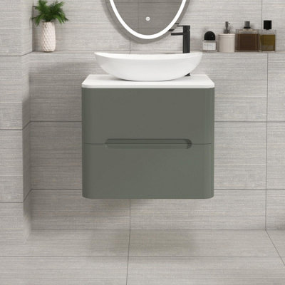 Royal Bathrooms Venice 600mm Sage Green Wall Mounted Bathroom Vanity ...