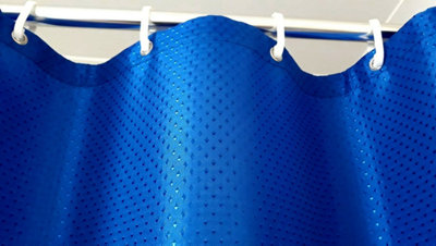 Royal Blue Diamond Polyester Shower Curtain 240x180cm