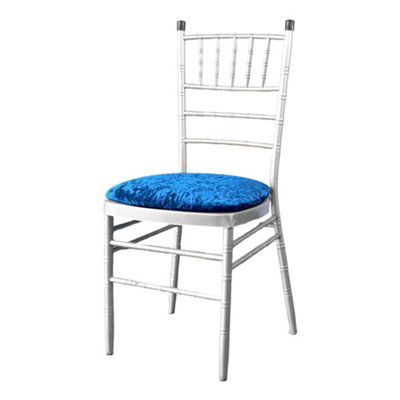 Royal Blue Velvet Chair Seat Pad Cover - Pack of 1