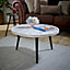 Royal Coffee Table With Marble Top And Metal Legs
