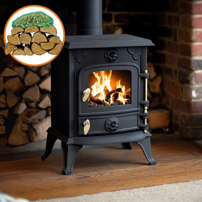 Royal Fire™ 5kW Cast Iron Multifuel Stove + Firewood Starter Kit | DIY at  Bu0026Q