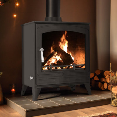 HEATSURE Cast Iron Woodburning Multifuel Stove Fireplace Heat Warm