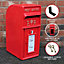 Royal Mail Post Box ER Cast Iron Wall Mounted Wedding Authentic Pillar Replica Lockable Post Office Letter Box Red