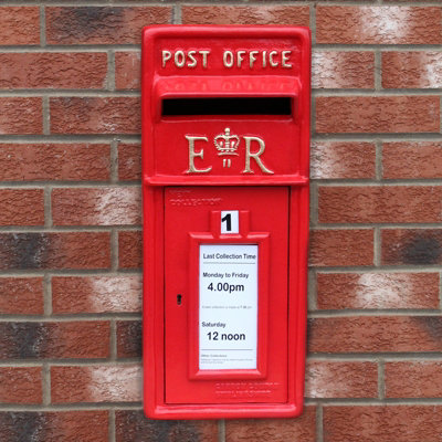 Royal Mail Post Box ER Cast Iron Wall Mounted Wedding Authentic Pillar ...