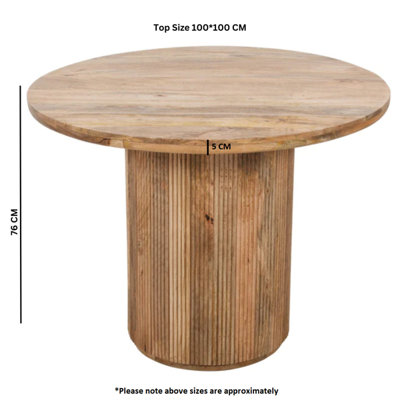 Royal Natural Solid Wood Round Dining Table