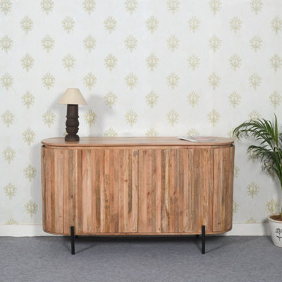 Royal Solid Wood Sideboard With Metal Legs